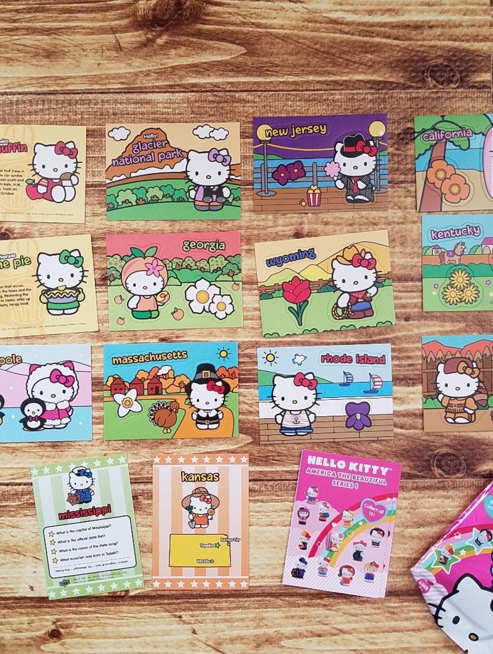 2 Hello Kitty Sanrio America The Beautiful Series 1 Trading Cards States